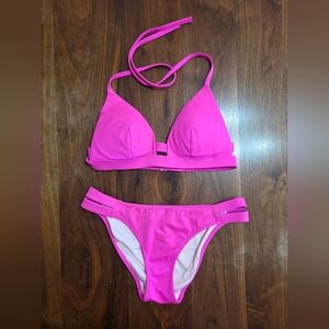 Victoria's Secret Pink Women's Bikini Haltet Set Small Top Bottom